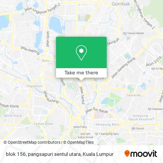 blok 156, pangsapuri sentul utara map