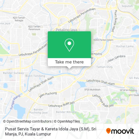 Pusat Servis Tayar & Kereta Idola Jaya (S.M), Sri Manja, PJ map