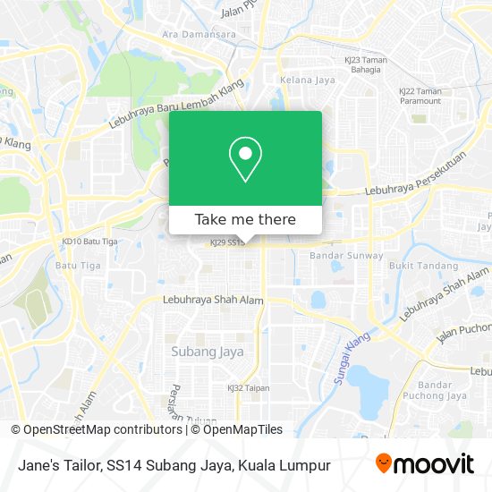 Jane's Tailor, SS14 Subang Jaya map
