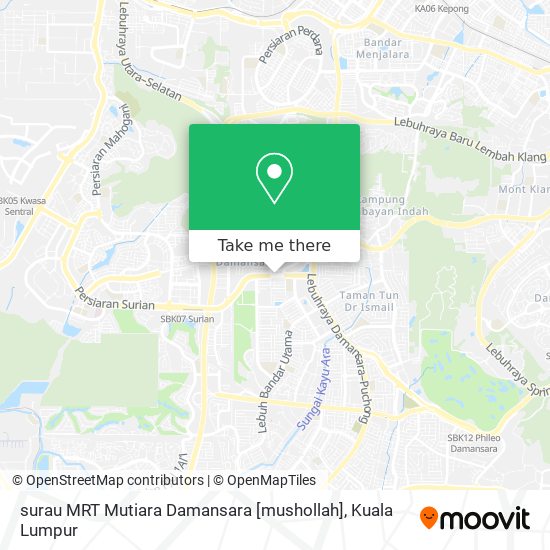 surau MRT Mutiara Damansara [mushollah] map