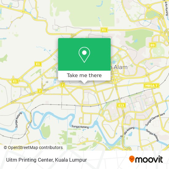 Uitm Printing Center map