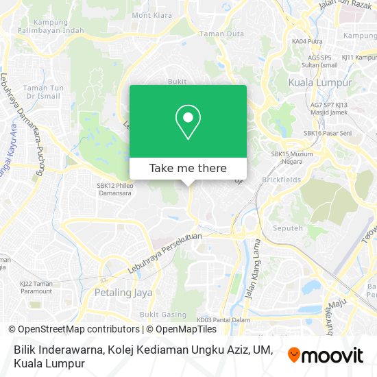 Bilik Inderawarna, Kolej Kediaman Ungku Aziz, UM map