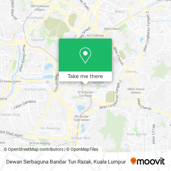 Dewan Serbaguna Bandar Tun Razak map