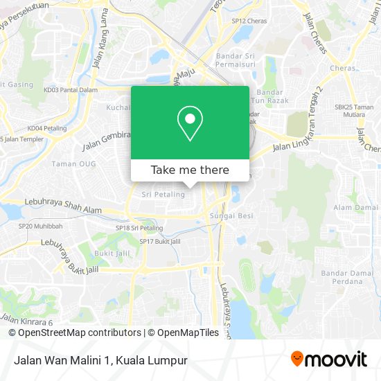 Jalan Wan Malini 1 map