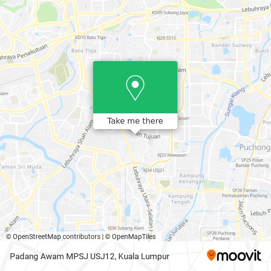 Padang Awam MPSJ USJ12 map