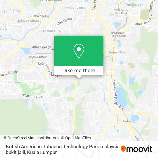 Peta British American Tobacco Technology Park malaysia bukit jalil