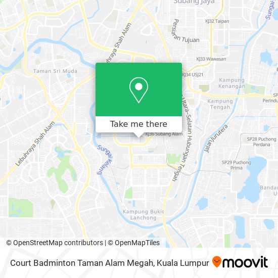 Court Badminton Taman Alam Megah map