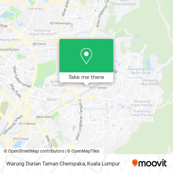 Peta Warung Durian Taman Chempaka