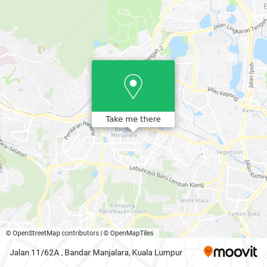 Jalan 11 / 62A , Bandar Manjalara map