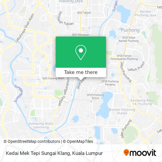 Peta Kedai Mek Tepi Sungai Klang