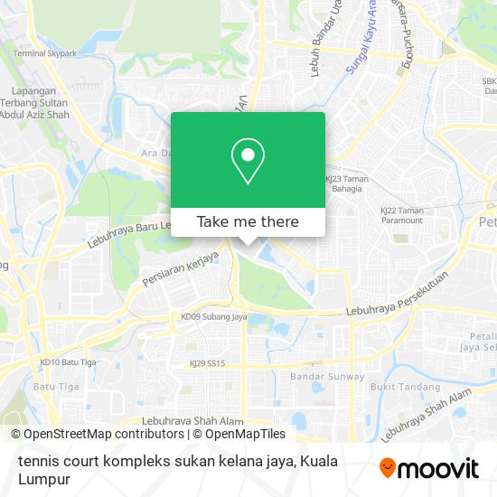 tennis court kompleks sukan kelana jaya map