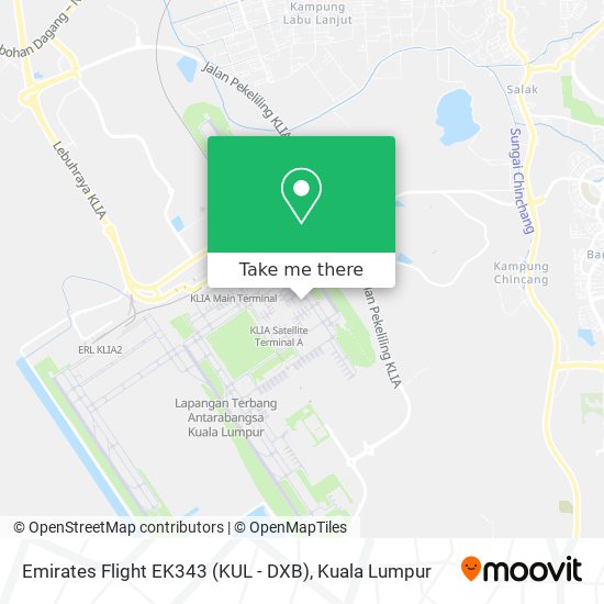 Emirates Flight EK343 (KUL - DXB) map