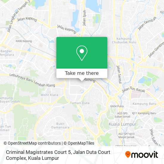 Peta Criminal Magistrates Court 5, Jalan Duta Court Complex