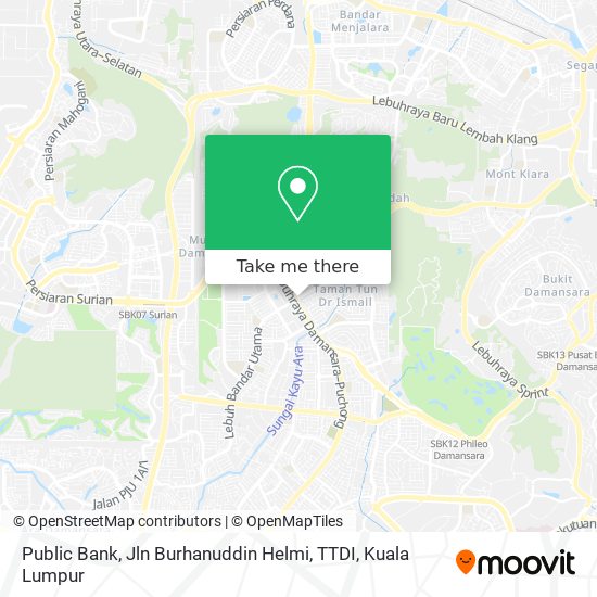 Peta Public Bank, Jln Burhanuddin Helmi, TTDI