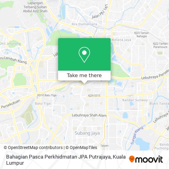 Bahagian Pasca Perkhidmatan JPA Putrajaya map