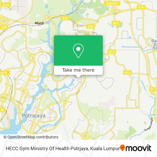 HECC Gym Ministry Of Health Putrjaya map