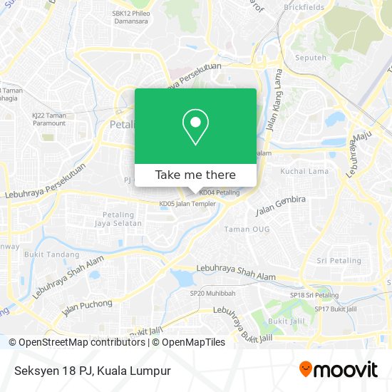 Seksyen 18 PJ map