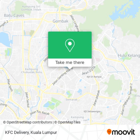 KFC Delivery map