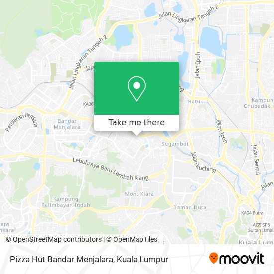 Pizza Hut Bandar Menjalara map