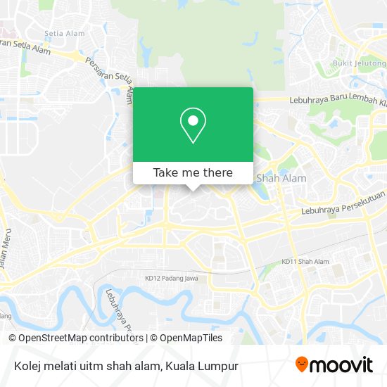 Kolej melati uitm shah alam map