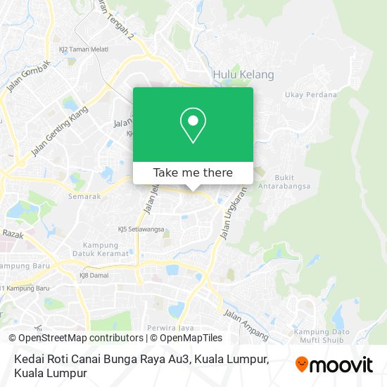 Peta Kedai Roti Canai Bunga Raya Au3, Kuala Lumpur