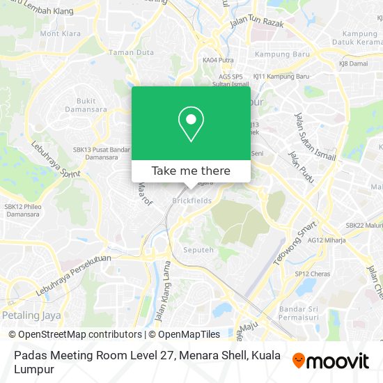 Padas Meeting Room Level 27, Menara Shell map