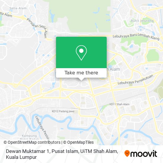 Dewan Muktamar 1, Pusat Islam, UiTM Shah Alam map