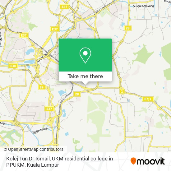 Cara Ke Kolej Tun Dr Ismail Ukm Residential College In Ppukm Di Kuala Lumpur Menggunakan Bis Mrt Lrt Atau Kereta Moovit