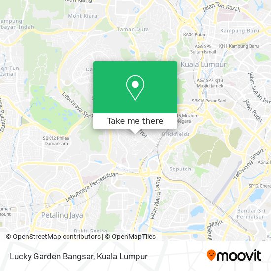 Peta Lucky Garden Bangsar