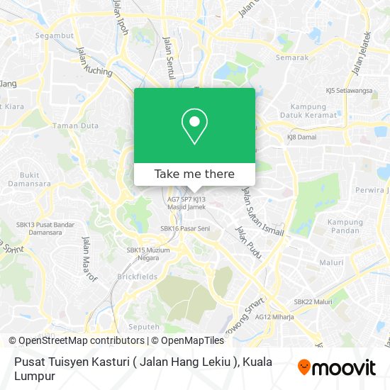 Peta Pusat Tuisyen Kasturi ( Jalan Hang Lekiu )