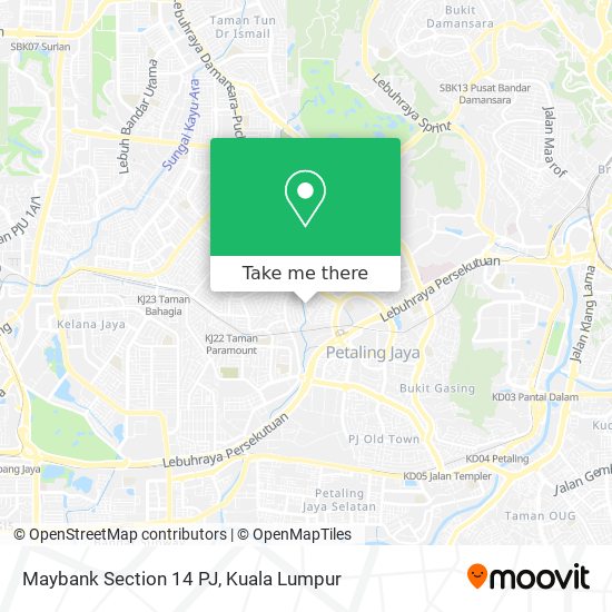 如何坐公交 捷运和轻快铁或火车去petaling Jaya的maybank Section 14 Pj Moovit