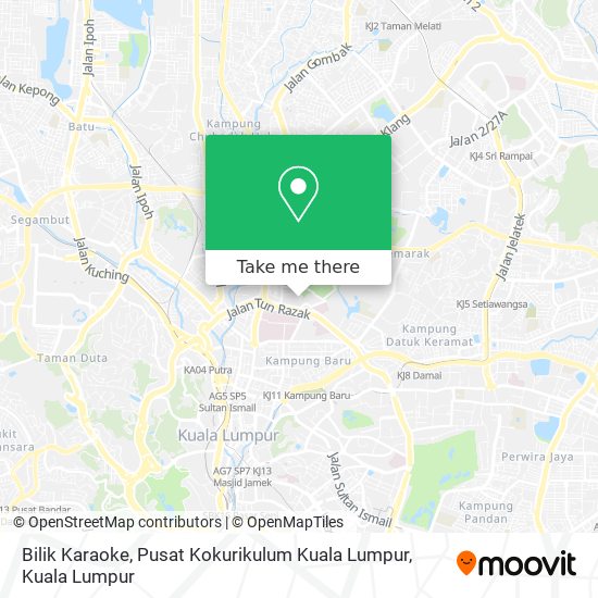 Peta Bilik Karaoke, Pusat Kokurikulum Kuala Lumpur