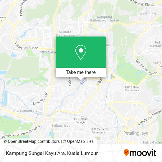 Kampung Sungai Kayu Ara map