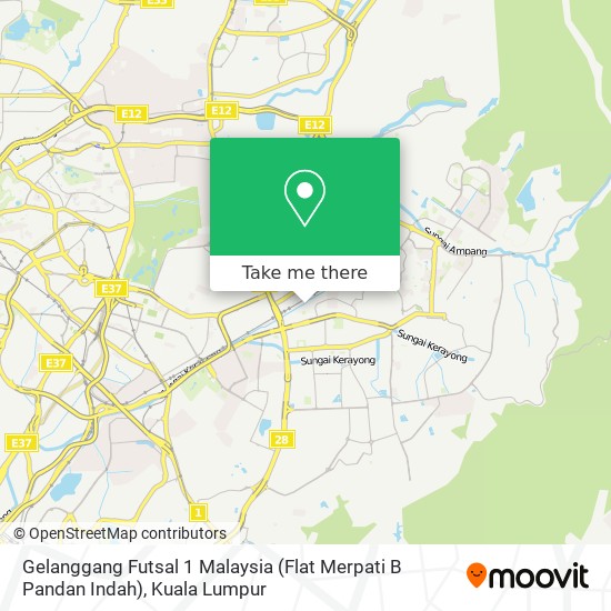 Peta Gelanggang Futsal 1 Malaysia (Flat Merpati B Pandan Indah)