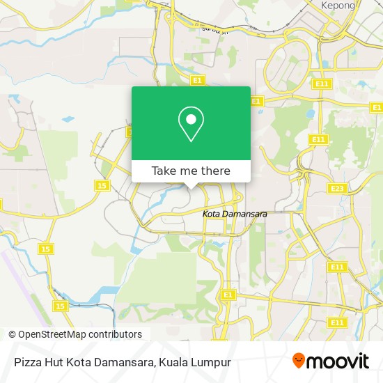 Peta Pizza Hut Kota Damansara