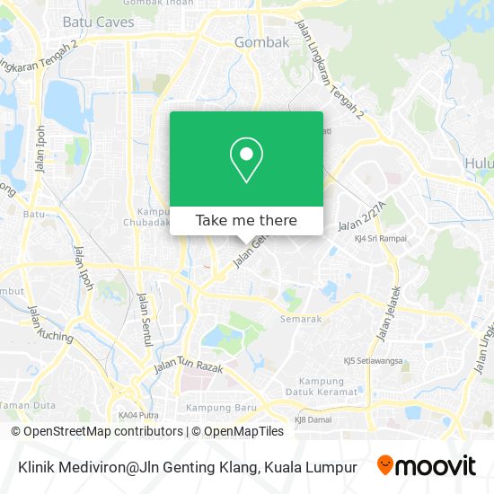 Peta Klinik Mediviron@Jln Genting Klang