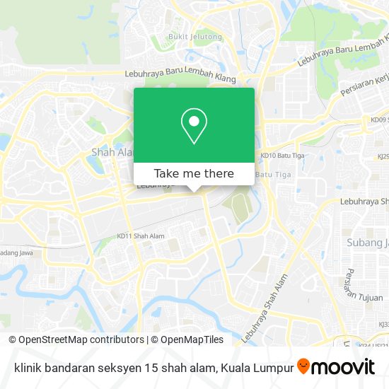 klinik bandaran seksyen 15 shah alam map