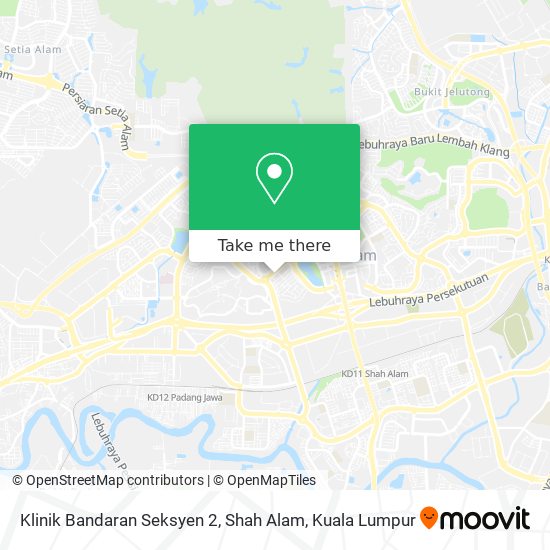 Peta Klinik Bandaran Seksyen 2, Shah Alam