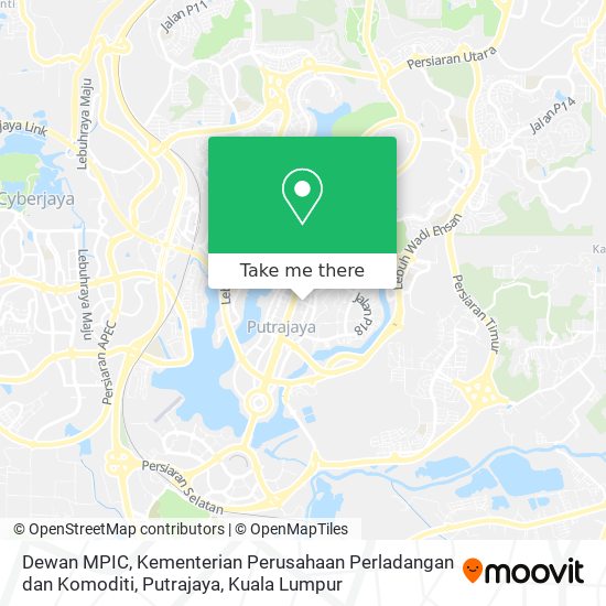 Dewan MPIC, Kementerian Perusahaan Perladangan dan Komoditi, Putrajaya map