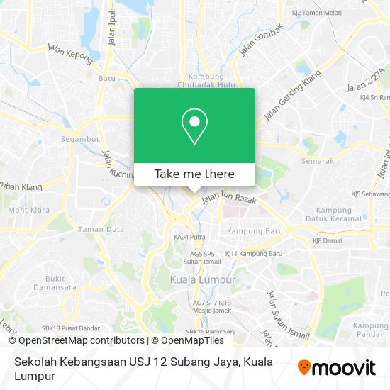 Peta Sekolah Kebangsaan USJ 12 Subang Jaya