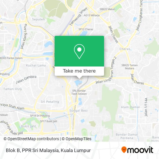Blok B, PPR Sri Malaysia map