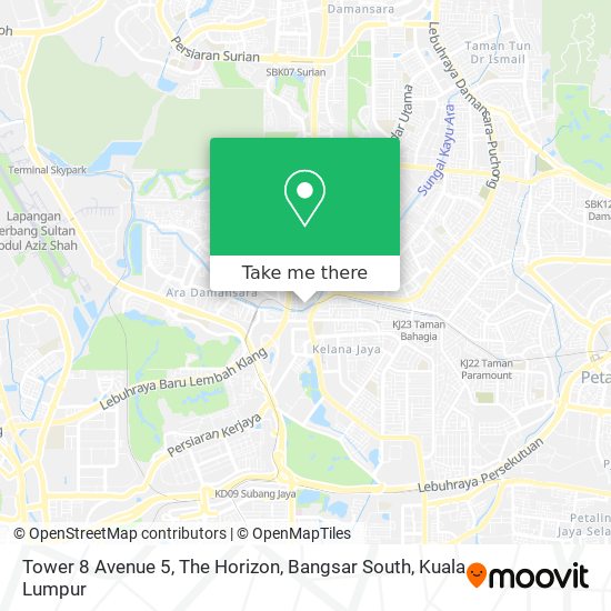 Tower 8 Avenue 5, The Horizon, Bangsar South map