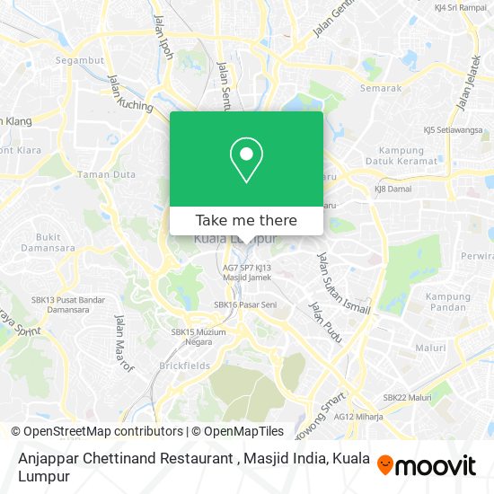Anjappar Chettinand Restaurant , Masjid India map