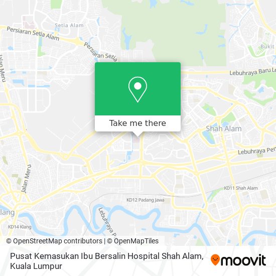 Pusat Kemasukan Ibu Bersalin Hospital Shah Alam map