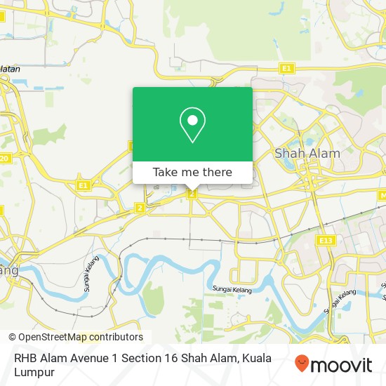 RHB Alam Avenue 1 Section 16 Shah Alam map