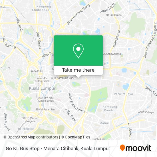 Go KL Bus Stop - Menara Citibank map
