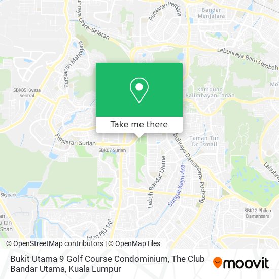 Peta Bukit Utama 9 Golf Course Condominium, The Club Bandar Utama