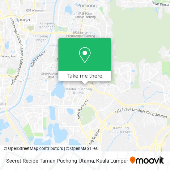 Secret Recipe Taman Puchong Utama map