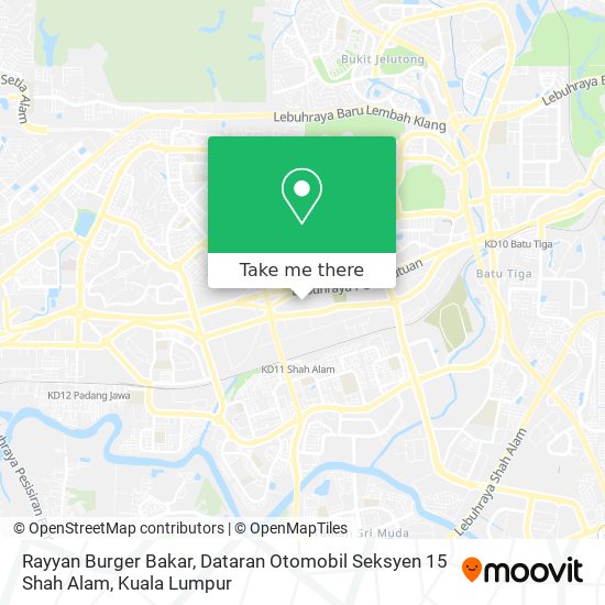 Peta Rayyan Burger Bakar, Dataran Otomobil Seksyen 15 Shah Alam