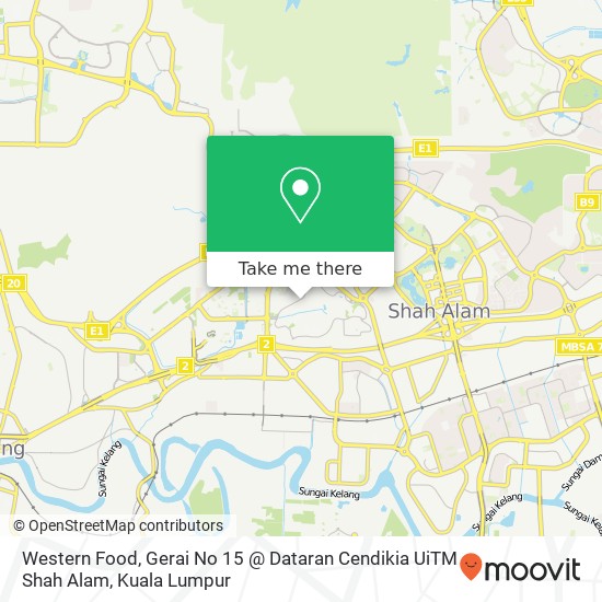 Peta Western Food, Gerai No 15 @ Dataran Cendikia UiTM Shah Alam